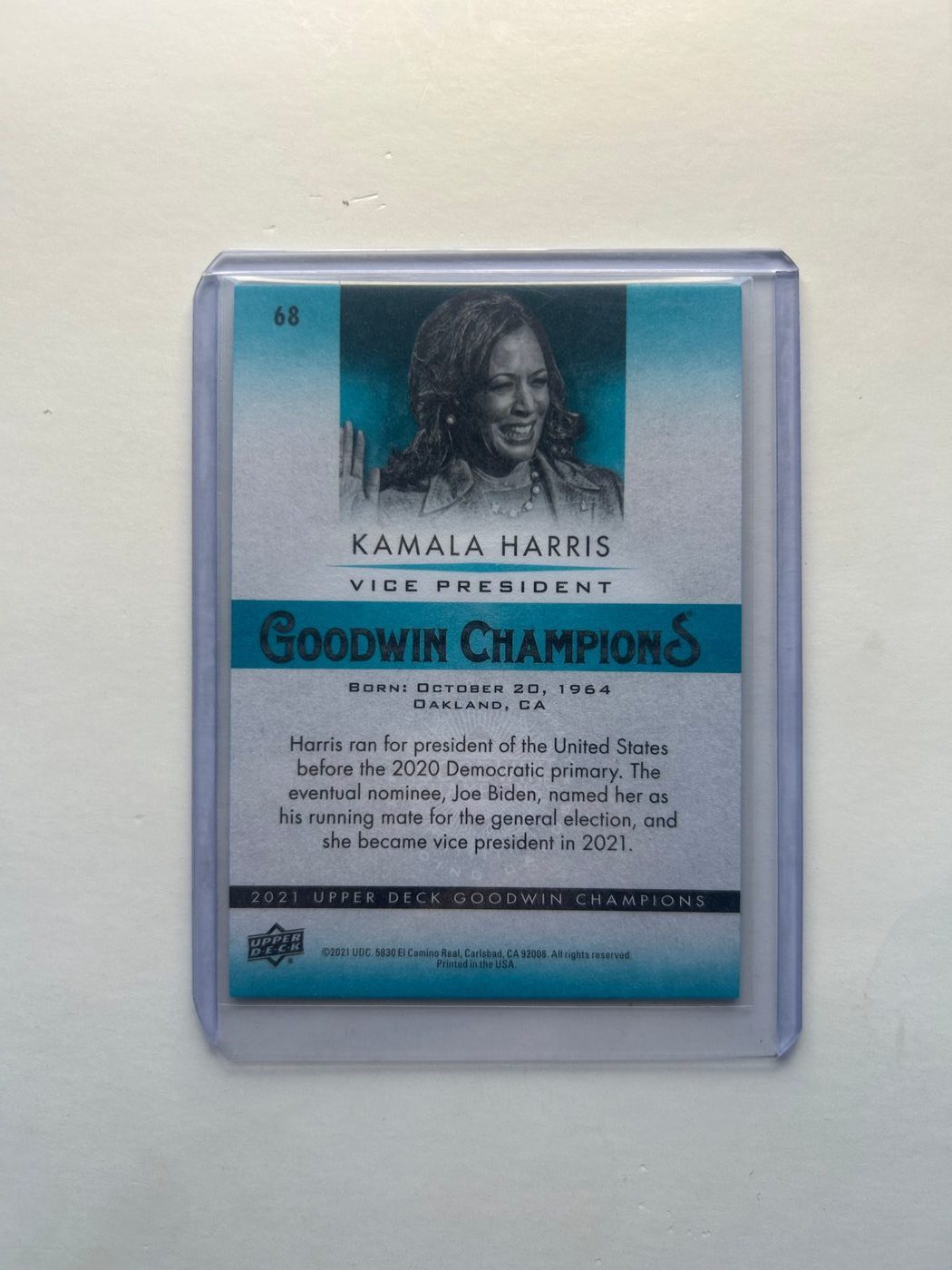 Kamala Harris Turquoise Goodwin Champions #68 2