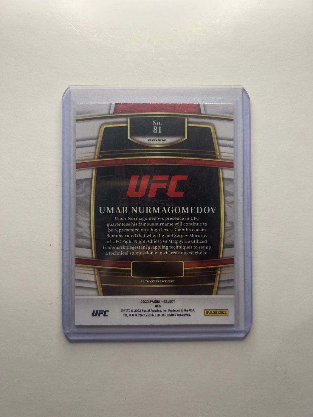 2022 Panini Select UFC Umar Nurmagomedov #81 Orange Flash Prizm 2