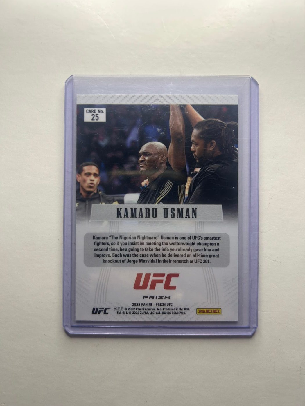 2022 Panini Prizm UFC Prizm Flashback Green Kamaru Usman #25 2