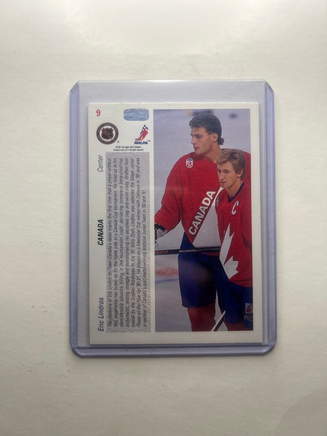 1991-92 Upper Deck Eric Lindros #9 Canada Cup Team Canada 2
