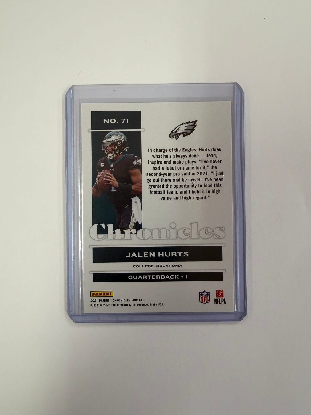 Jalen Hurts 2021 Panini Chronicles #71 2
