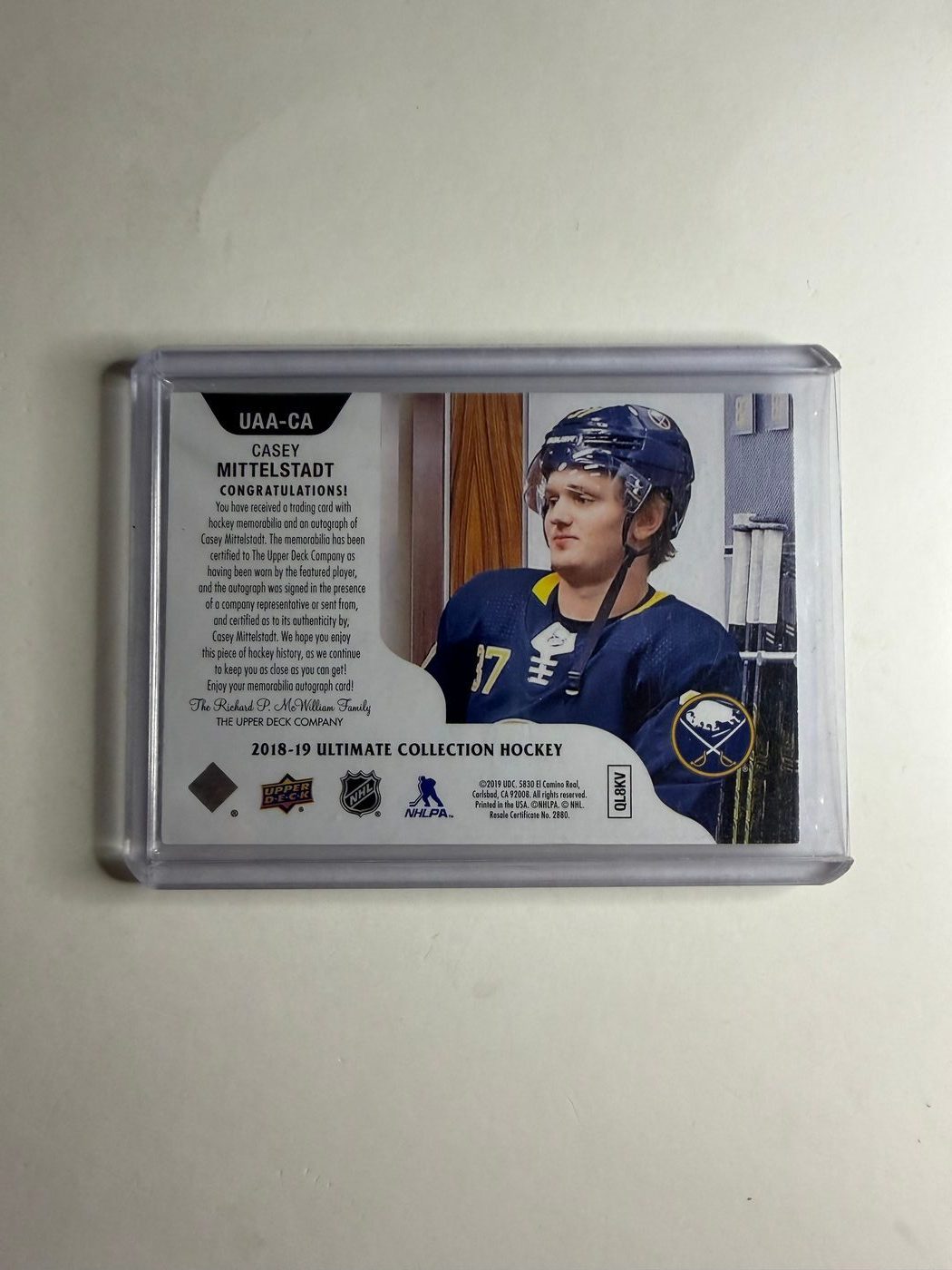 2018-19 Ultimate Collection Ultimate Access Casey Mittelstadt 2