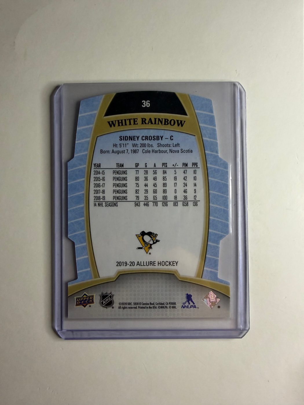 2019-20 Upper Deck Allure White Rainbow Sidney Crosby 2