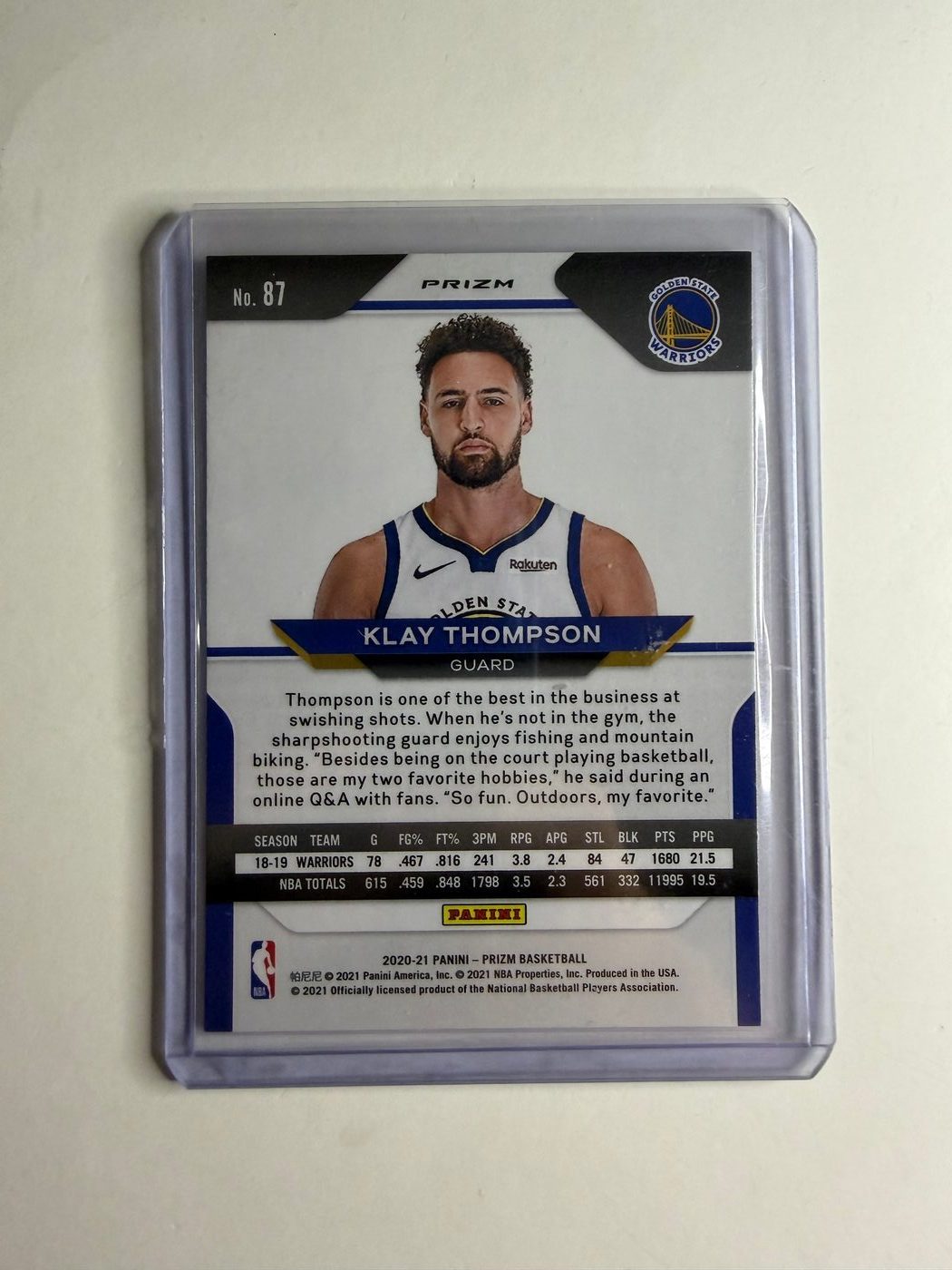 2020-21 Panini Prizm Klay Thompson Red Cracked Ice 2