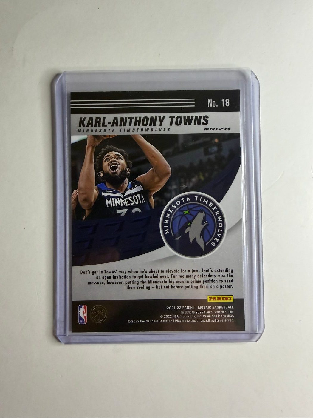 2021-22 Panini Mosaic Elevate Green Parallel Karl-Anthony Towns 2