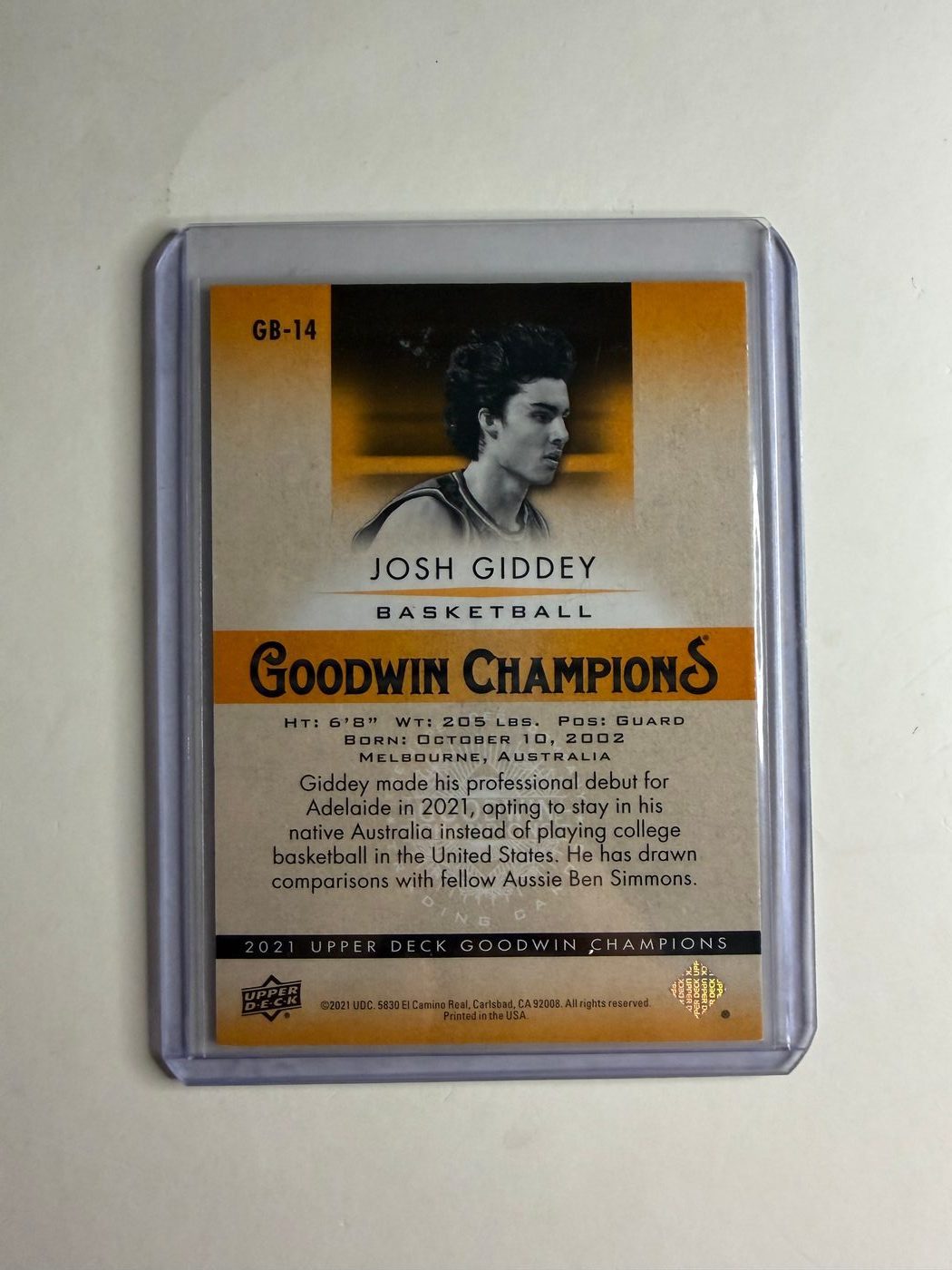 2021 Goodwin Champions All World Basketball Green Parallel Josh Giddey 2