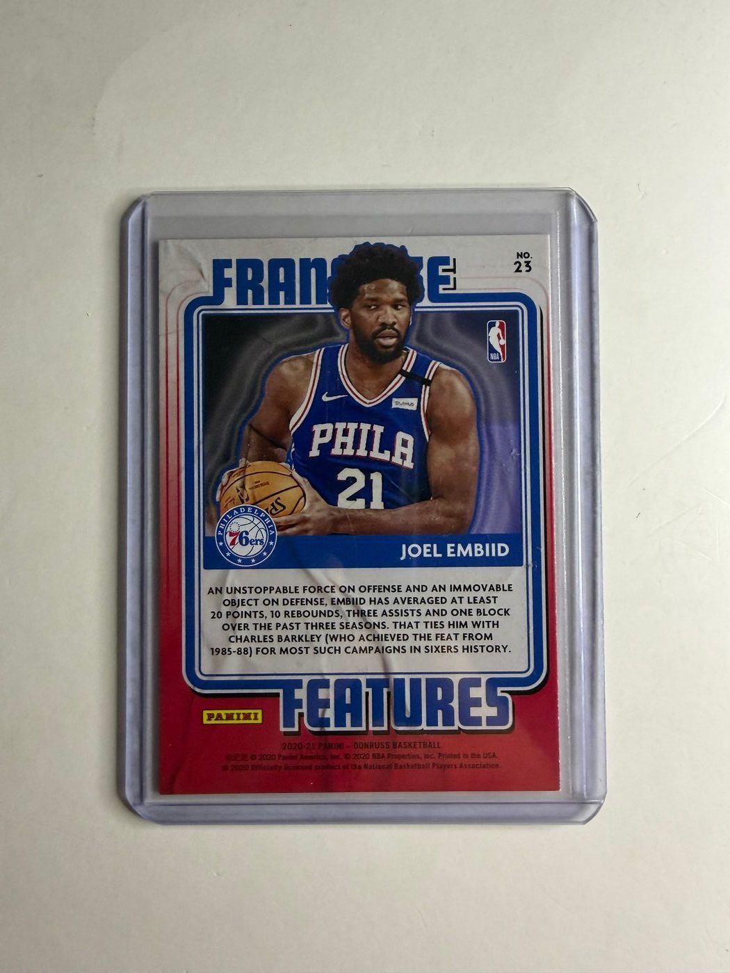 2020-21 Panini Donruss Joel Embiid Franchise Features 2