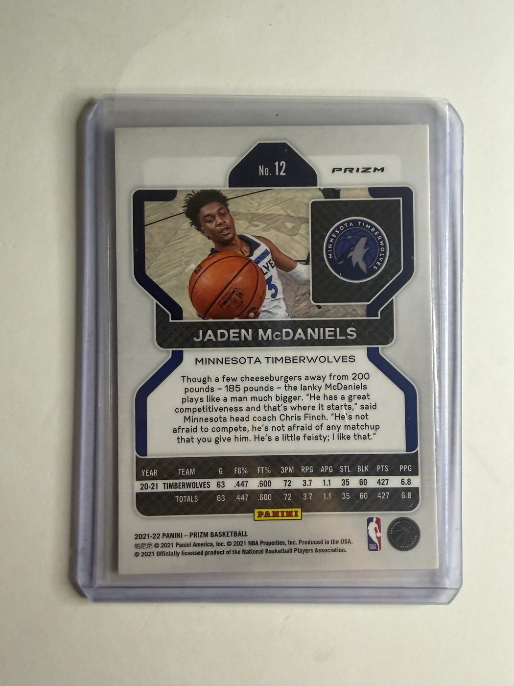 2021 Prizm Jaden Mcdaniels Cracked Ice 2