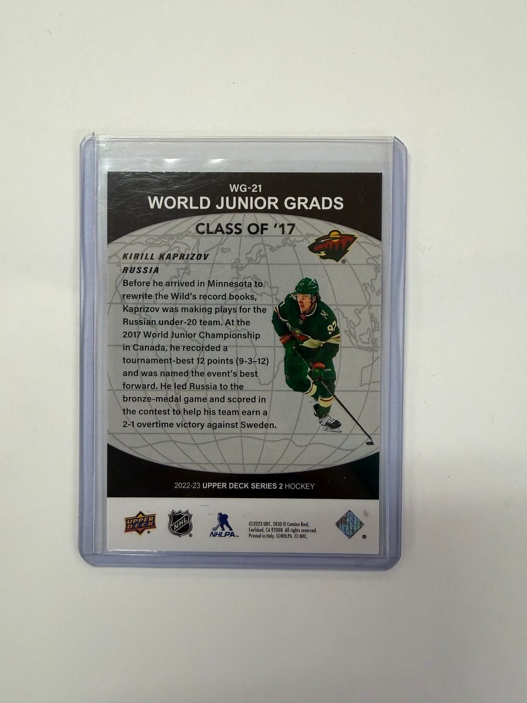 2022-23 Upper Deck Series 2 World Junior Grads Kirill Kaprizov 2
