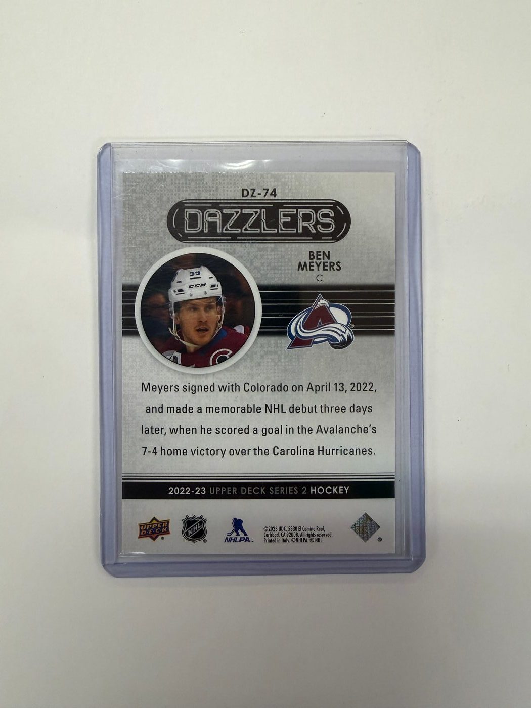 2022-23 Upper Deck Series 2 Dazzlers Pink Ben Meyers 2