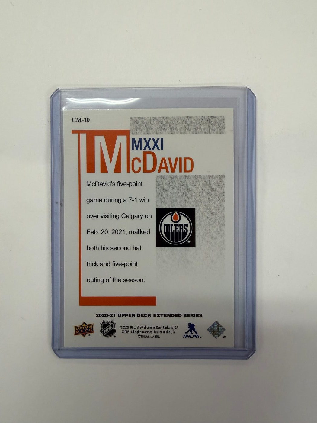 2020-21 Upper Deck Ultimate Victory MXXI Connor McDavid 2