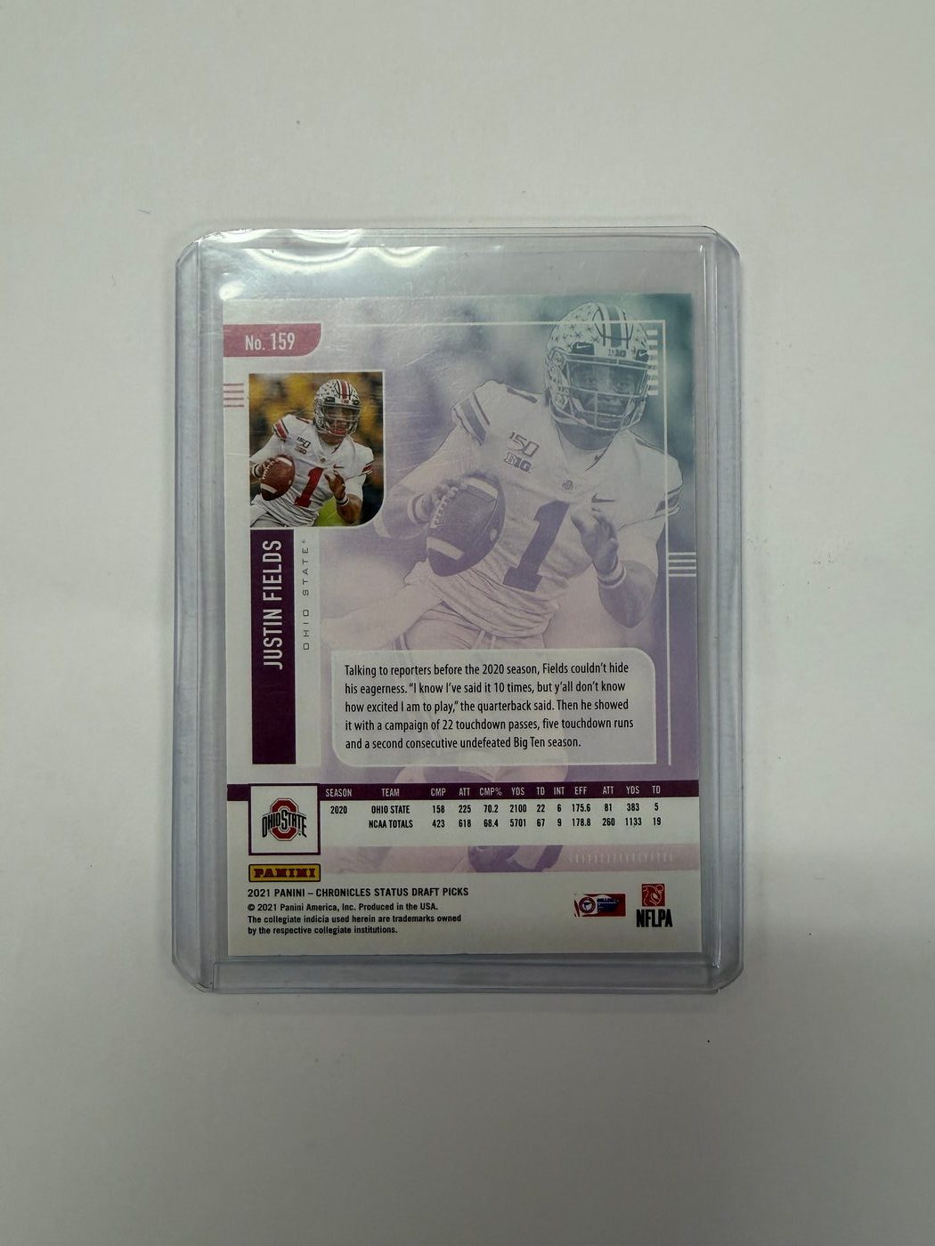 2021 Panini Chronicles Draft Picks Status Justin Fields 2