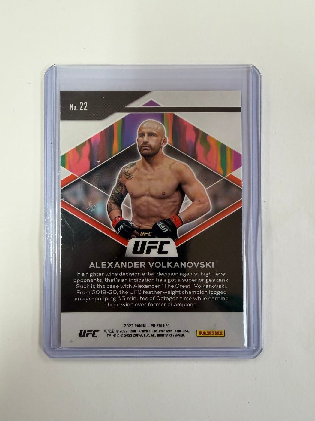 2022 Panini Prizm UFC Fearless Alexander Volkanovski 2