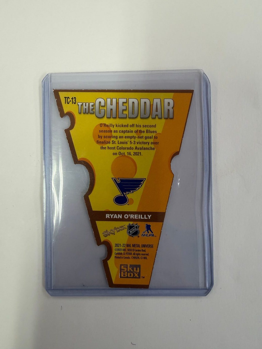 2021-22 SkyBox Metal Universe The Cheddar Ryan O'Reilly 2