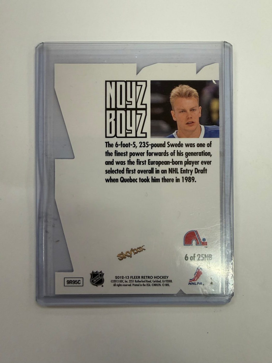 2012-13 Fleer Retro 1998-99 Skybox Thunder Noyz Boyz Mats Sundin 6/25 2