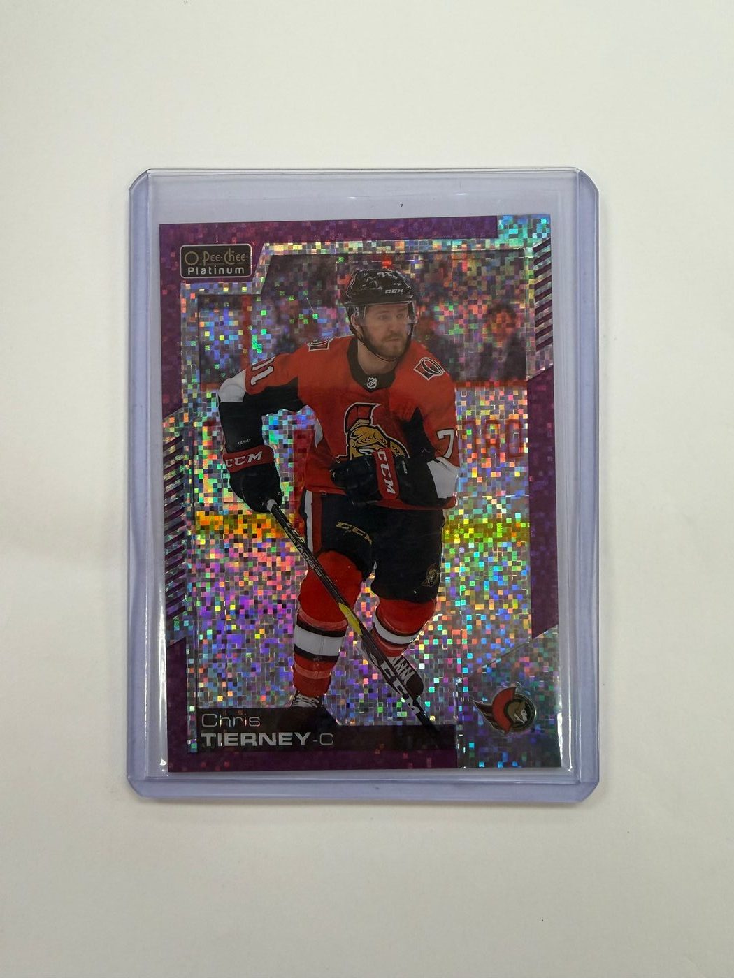 2020-21 O-Pee-Chee Platinum Violet Pixels /399 Chris Tierney