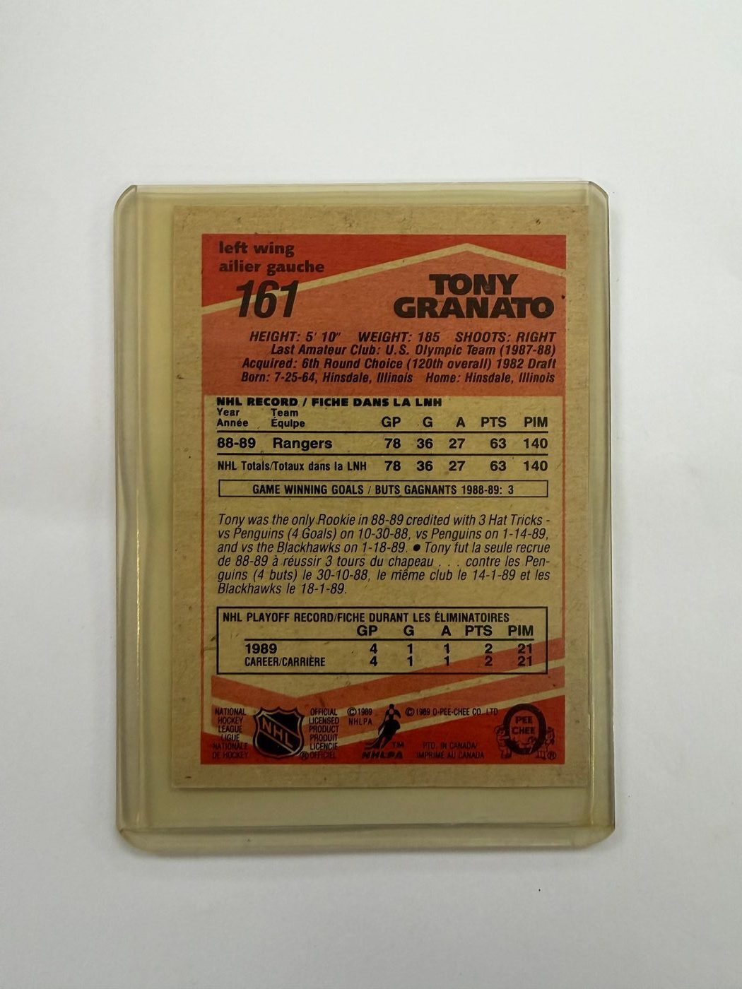 1989-90 O-Pee-Chee Base Rookie Tony Granato 2