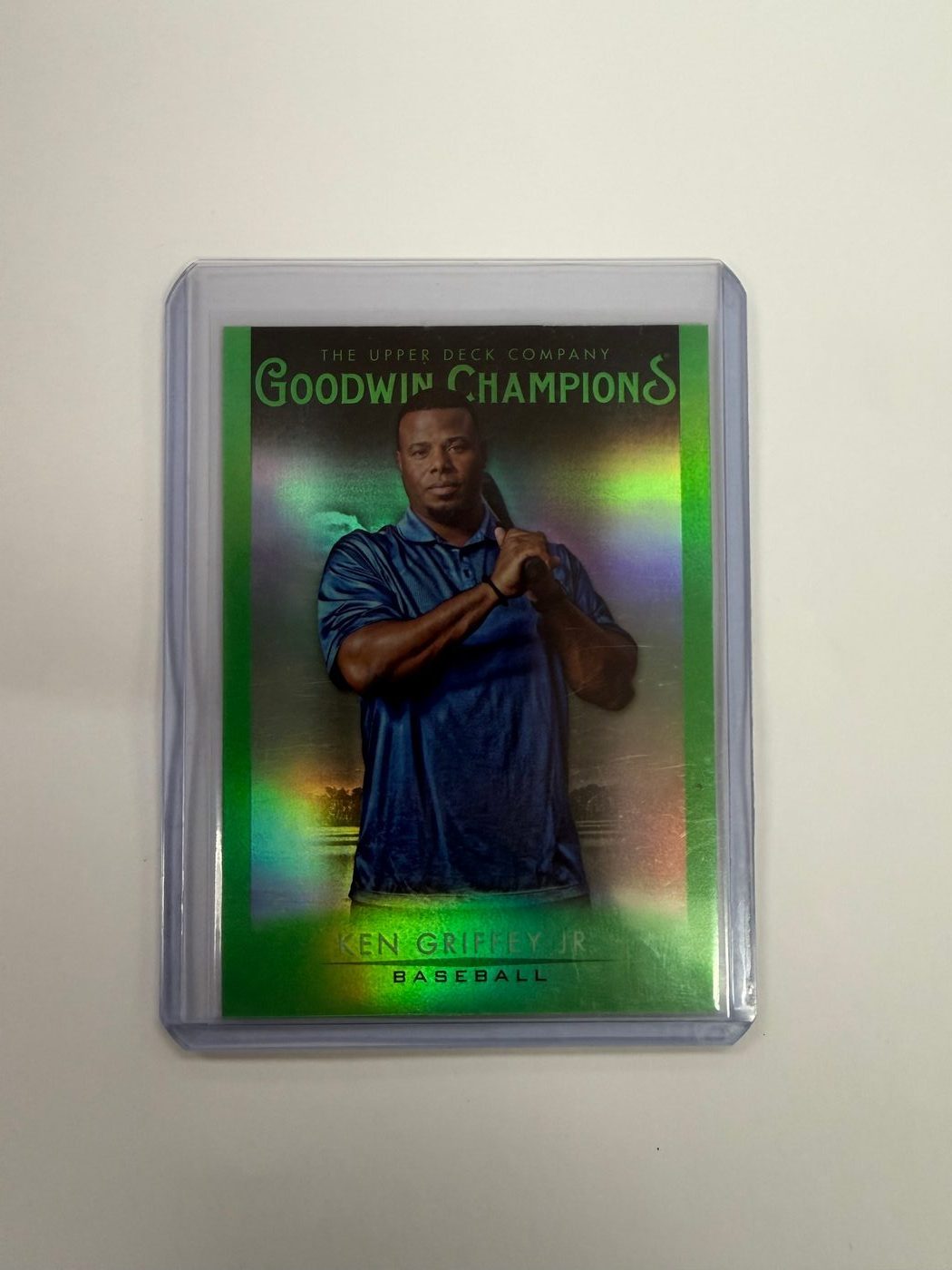 Ken Griffey Jr. 2021 Upper Deck Goodwin Champions Platinum Neon Green