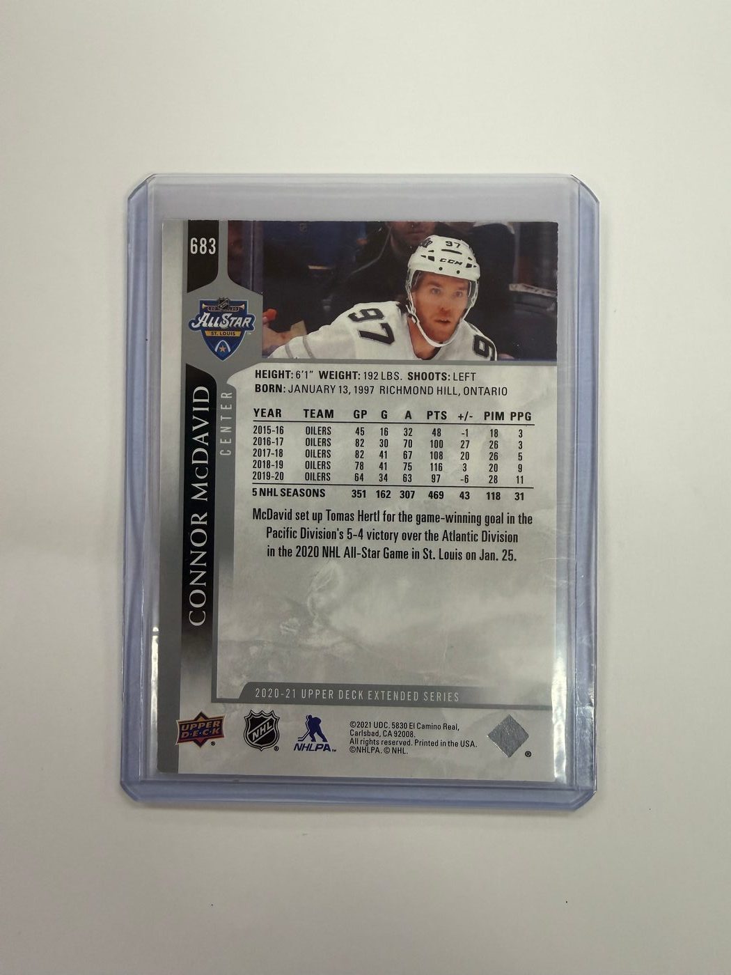 2020-21 Upper Deck Extended Series All Stars Connor McDavid 2